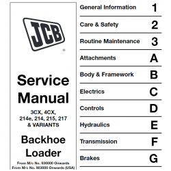 JCB instrukcje napraw + schematy + DTR - 3CX + 4CX + 214e + 214 + 215 + 217 & VARIANTS