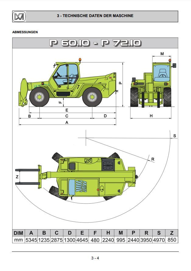 Merlo Panoramic P60.10 – P72.10 IMS Service Manual, Mechanic Manual ...