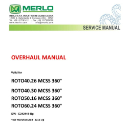 Instrukcje serwisowe napraw montażu Merlo ROTO 40.26 MCSS 360° ROTO 40.30 MCSS 360° ROTO 50.16 MCSS 360° ROTO 60.24 MCSS 360° C242441-Up - Service Man